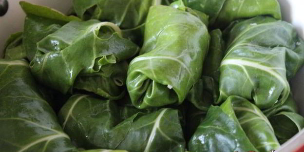 голубцы из мангольда с фаршированными овощами