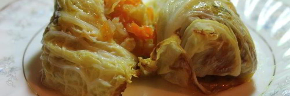 Голубцы из савойской капусты с грибами без мяса