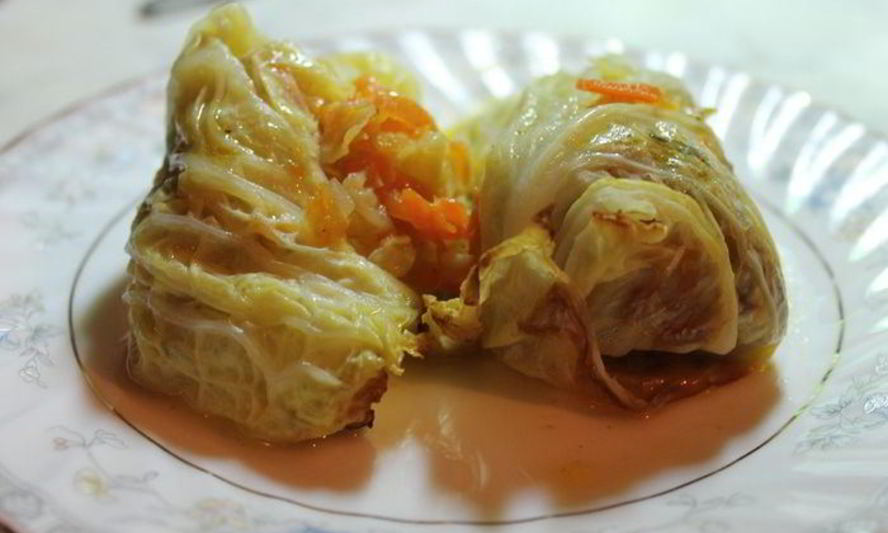 Рецепт голубцов из савойской капусты с грибами без мяса