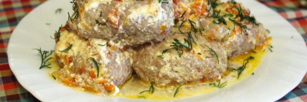 Ленивые голубцы запеченные в сметане