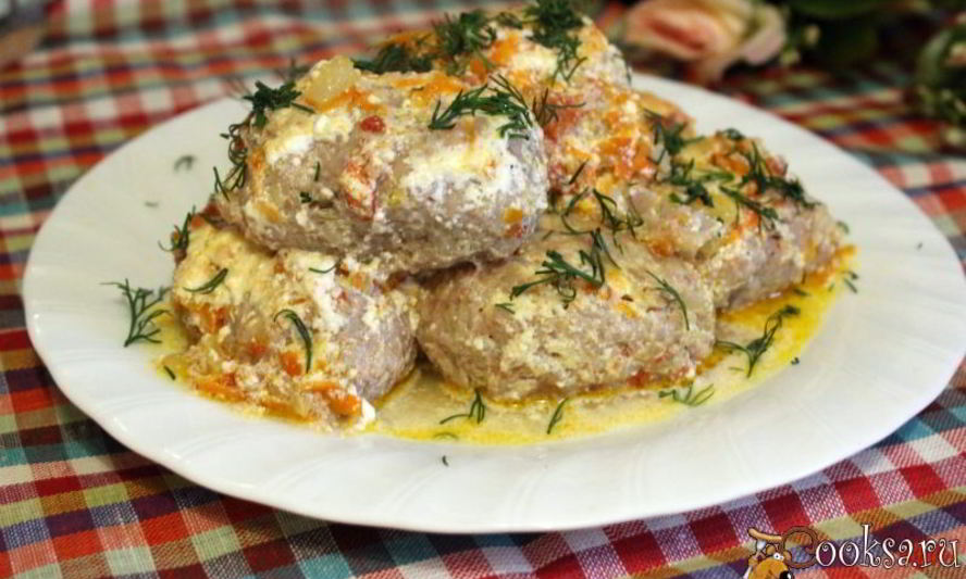 Рецепт ленивых голубцов запеченных в сметане