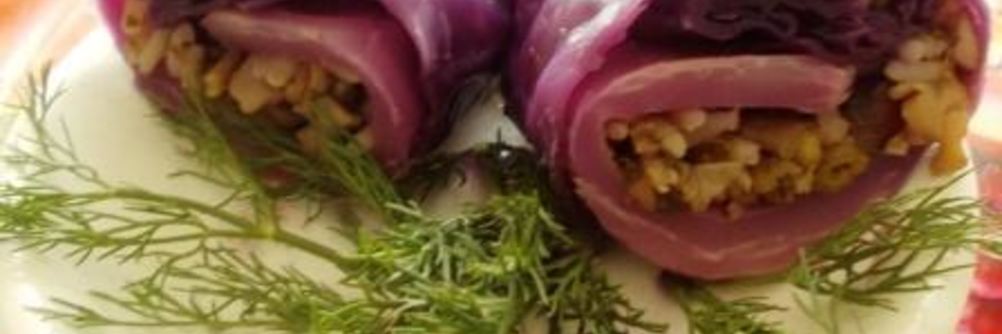 Постные голубцы из краснокочанной капусты