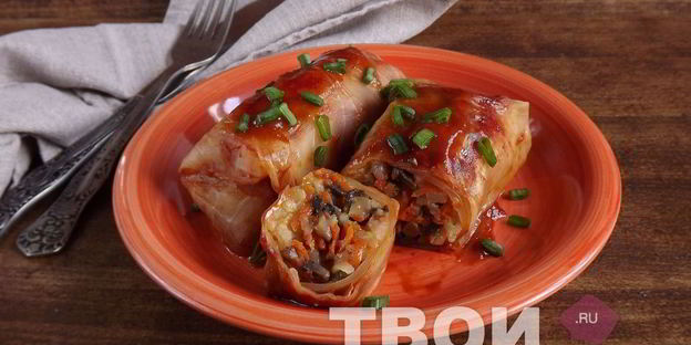 постные голубцы с грибами