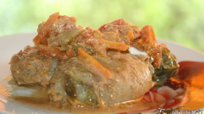 Весенние голубцы из фарша со свежей зеленью