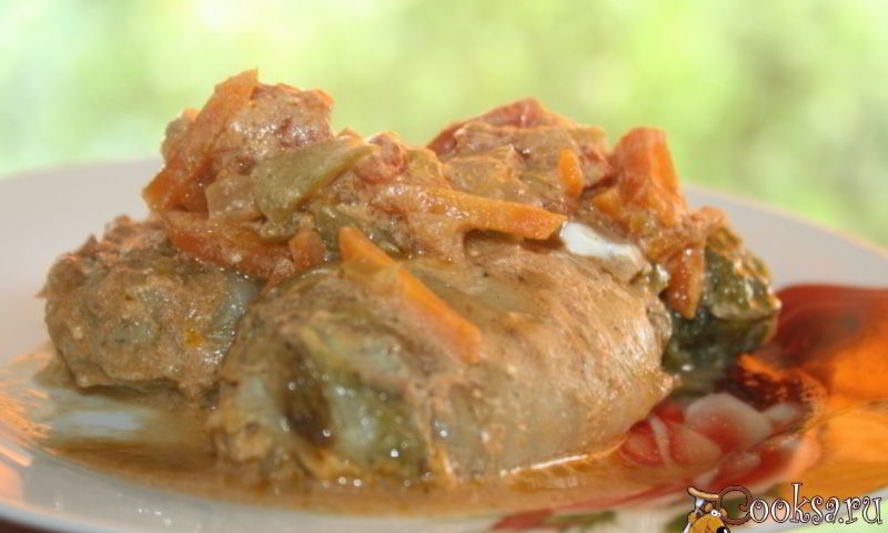 Рецепт весенних голубцов из фарша со свежей зеленью