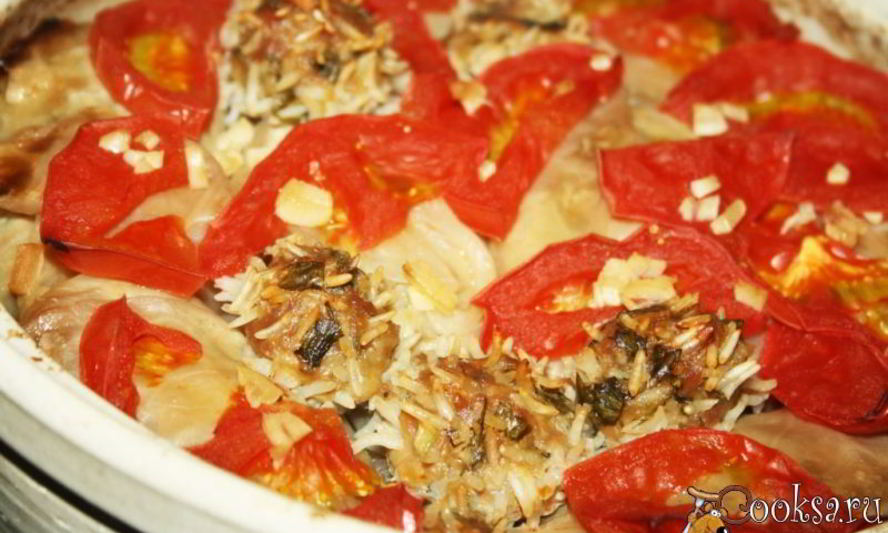 Рецепт запеченных с помидорами и топленым сливочным маслом голубцы