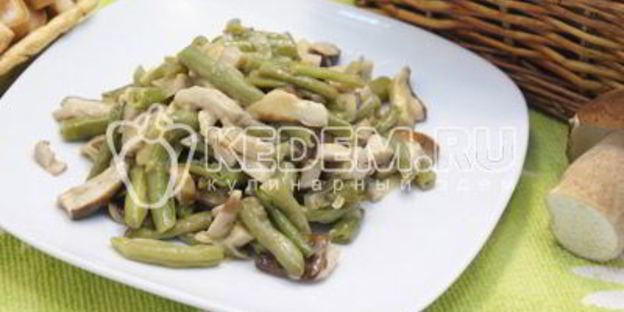 белые грибы со стручковой фасолью