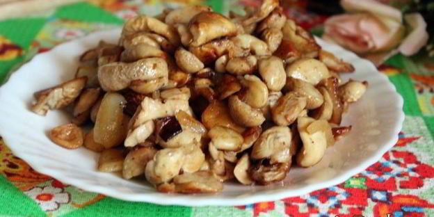 дождевики жаренные с луком