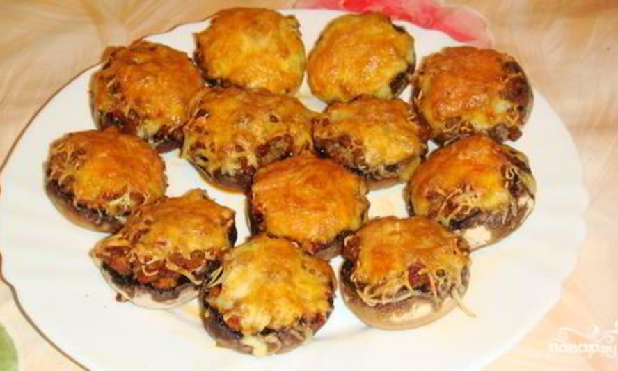 Рецепт фаршированных шампиньонов праздничных