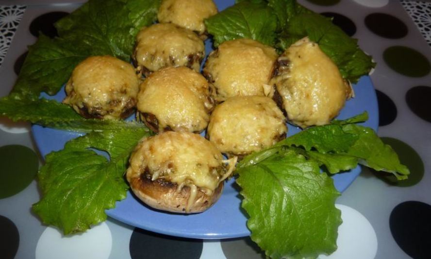 Рецепт фаршированных шампиньонов сыром