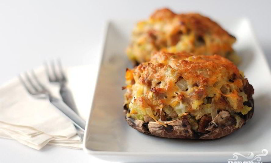 Рецепт грибов, фаршированных овощной начинкой