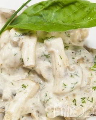 Грибы в сливочном соусе