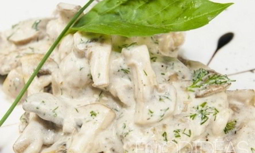 Рецепт грибов в сливочном соусе