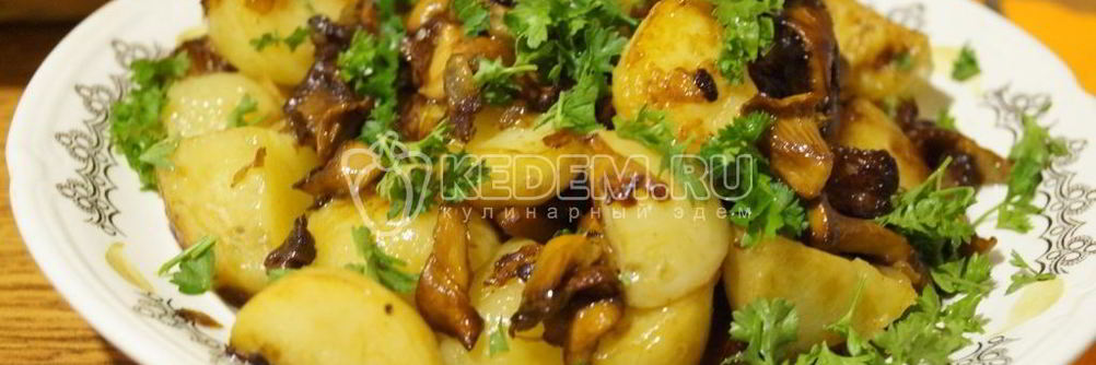 Лисички жареные с картофелем