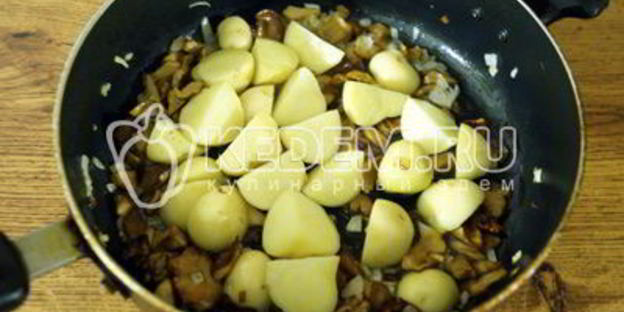 лисички жареные с картофелем