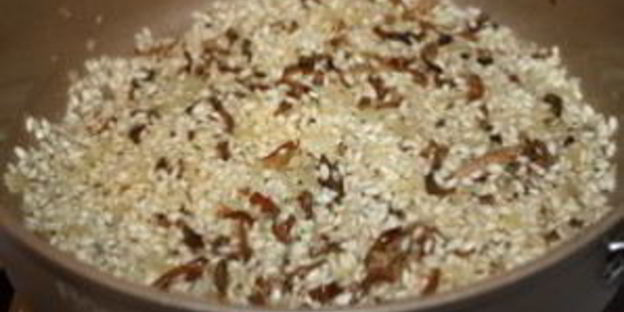 лисички, жареные с рисом