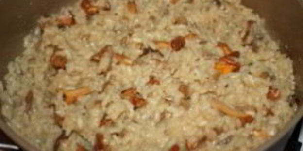 лисички, жареные с рисом