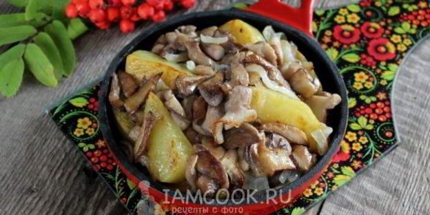 маслята жареные с картошкой