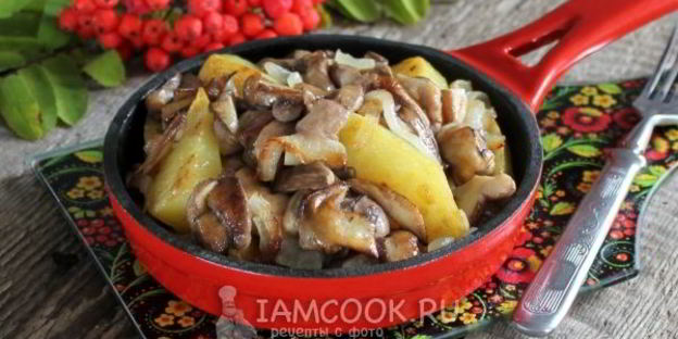 маслята жареные с картошкой