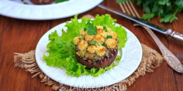 постные фаршированные шампиньоны