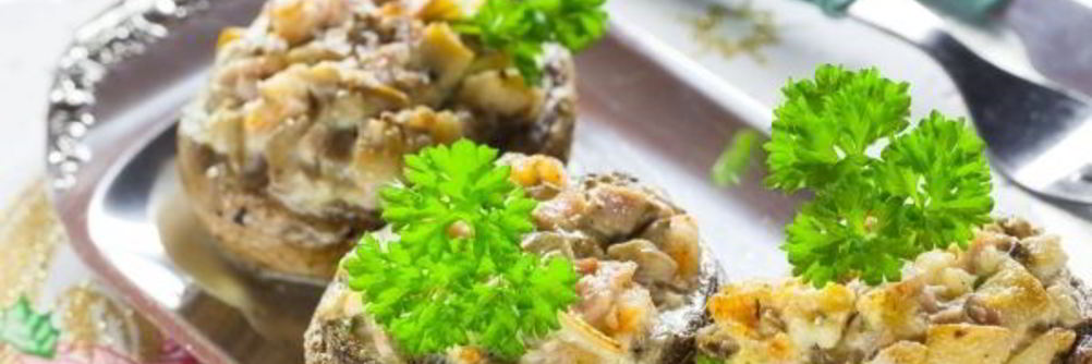 Шампиньоны, фаршированные креветками