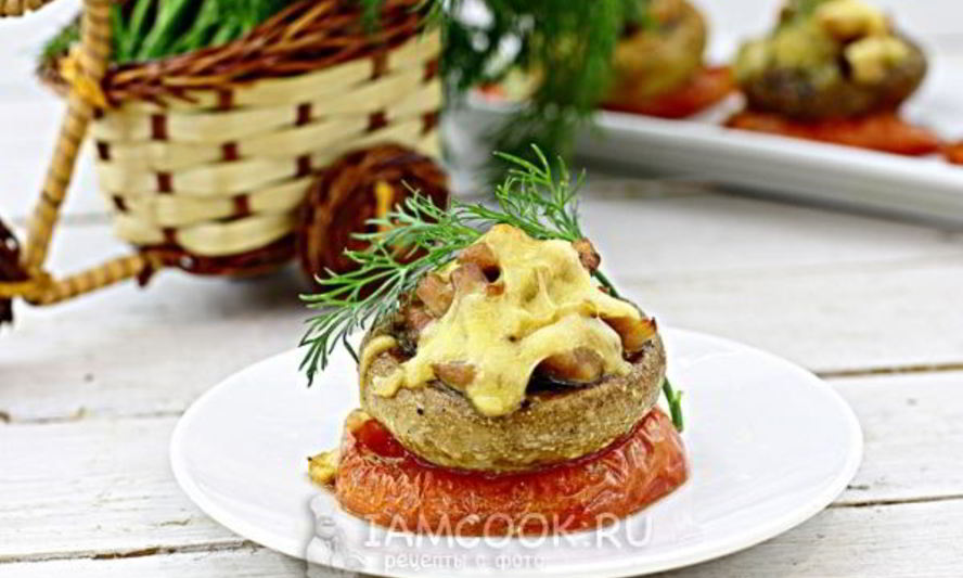 Рецепт шампиньонов фаршированных курицей и сыром