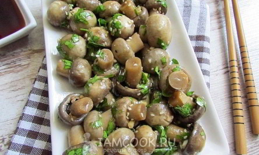 Рецепт шампиньонов по-корейски