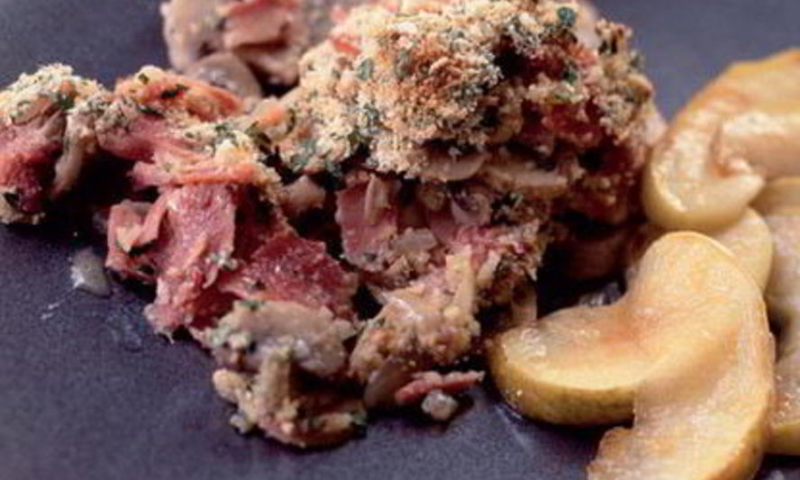 Рецепт шампиньонов с окороком