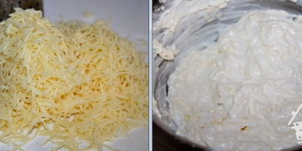 шампиньоны запеченные в сметанно-сырном соусе