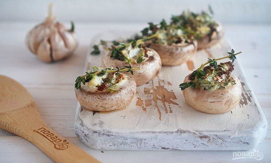 Рецепт вегетарианских фаршированных грибочков
