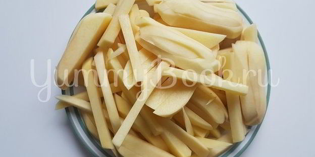 вешенки с жареной картошкой