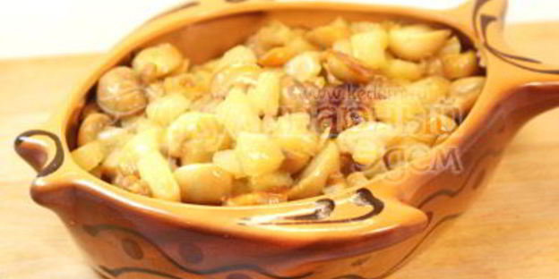 картофельное пюре под шампиньонами