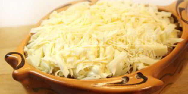 картофельное пюре под шампиньонами