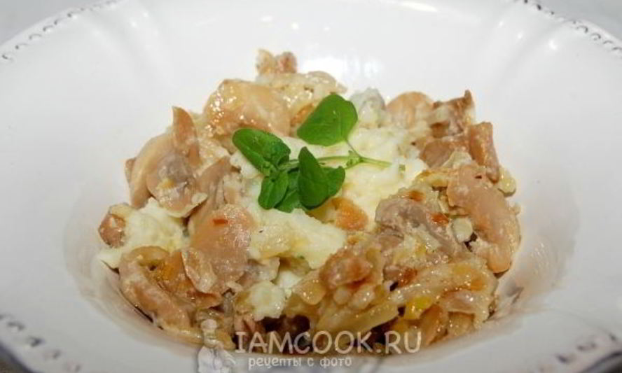 Рецепт картофельного пюре с жареными шампиньонами