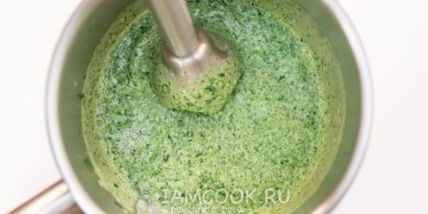 картофельное пюре со шпинатом и чесноком