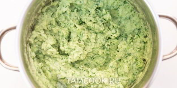 картофельное пюре со шпинатом и чесноком