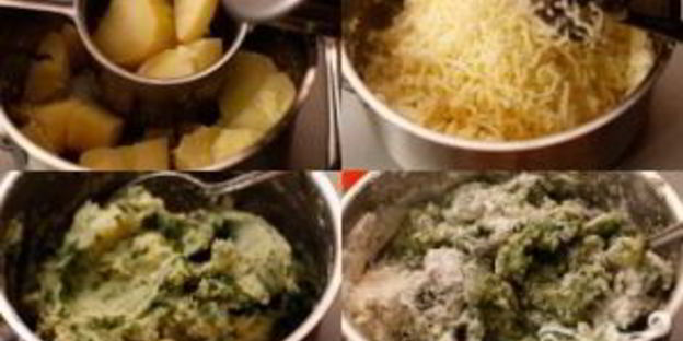 картофельные клецки со шпинатом