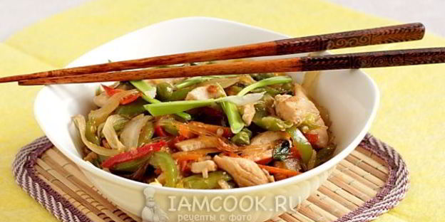 китайская лапша с курицей