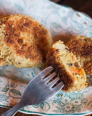 Картофельные котлеты с красной фасолью