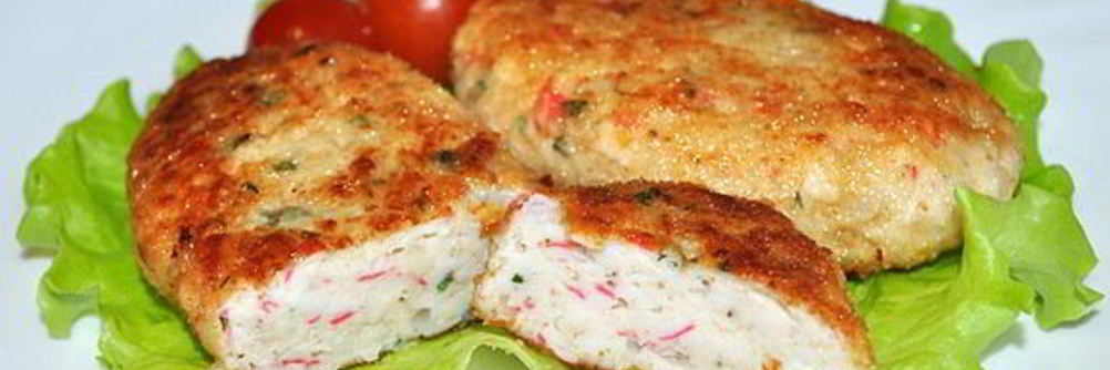 Куриные котлеты с крабовыми палочками