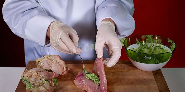 куриные котлеты тапака с зеленью