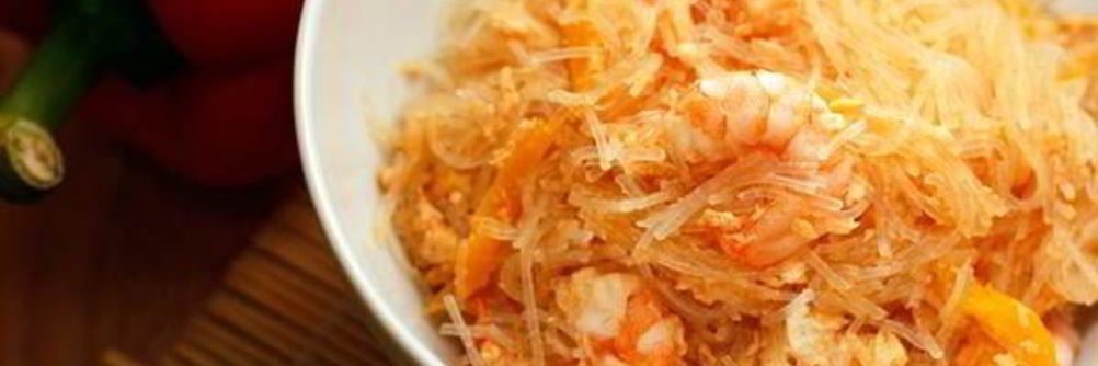 Лапша с креветками