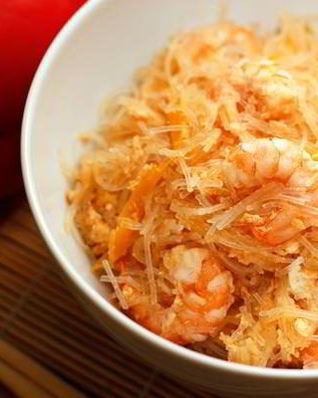 Лапша с креветками