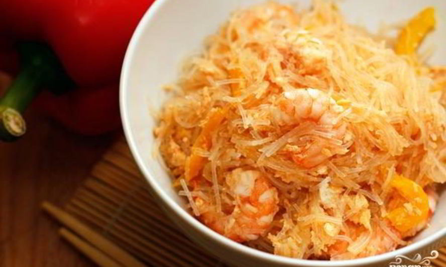 Рецепт лапши с креветками