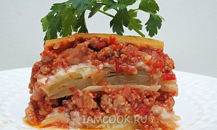 Рецепт капустной лазанья с фаршем