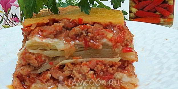 капустная лазанья с фаршем