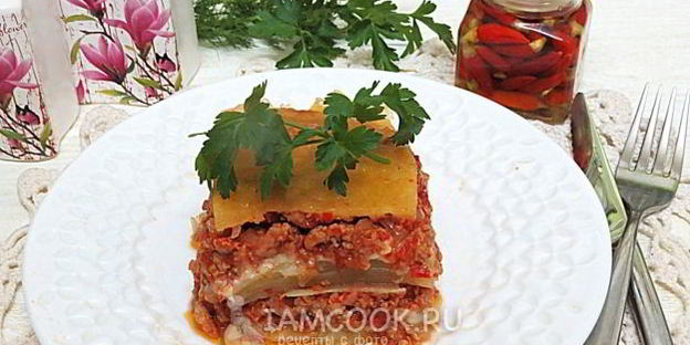 капустная лазанья с фаршем