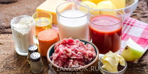 картофельная лазанья с фаршем