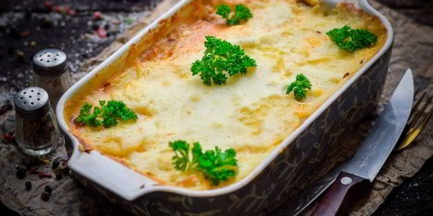 картофельная лазанья с фаршем