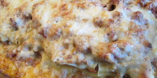 лазанья болоньезе с баклажанами и кабачками